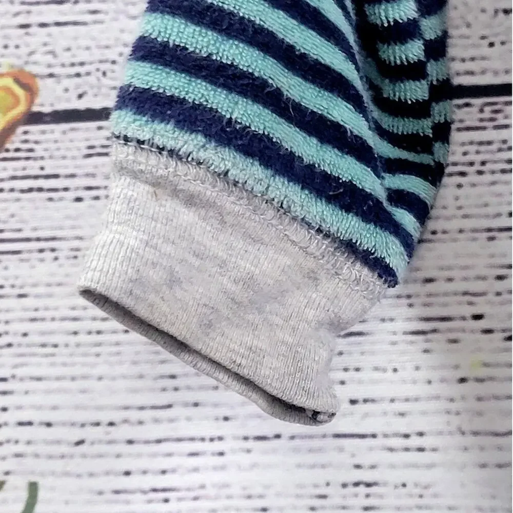 Carter’s Boy Striped Raccoon Zip Terry Footed Sleep‎ & Play One-Piece 9 month